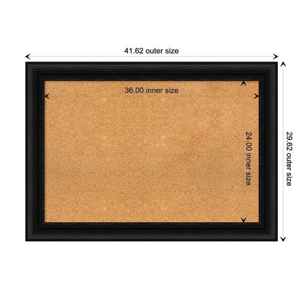 dimension image slide 13 of 15, Parlor Framed Cork Bulletin Memo Board