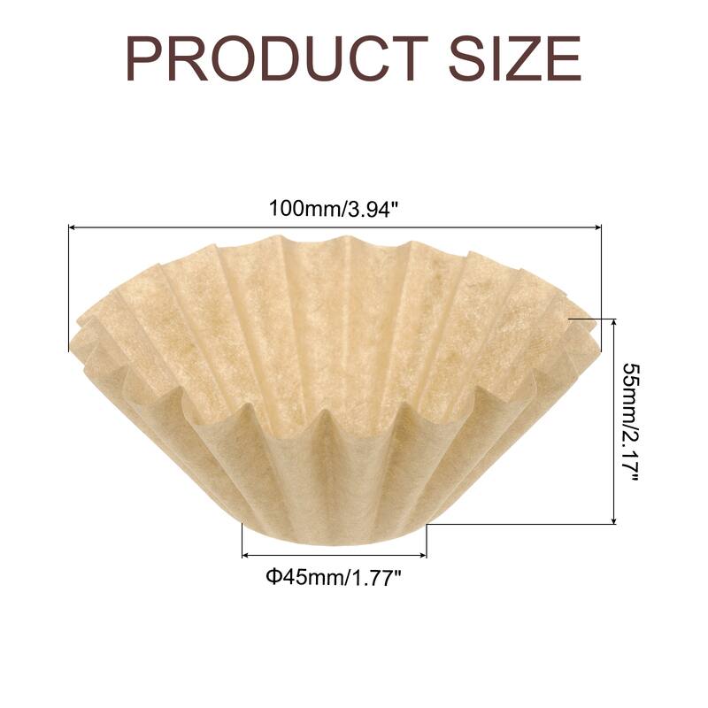 200Pcs Coffee Filters, Disposable Basket Paper Filter Home Office - Natural - 55mm