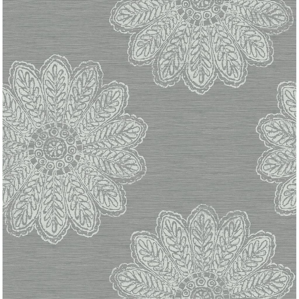 A-Street Prints Sol Slate Medallion Wallpaper