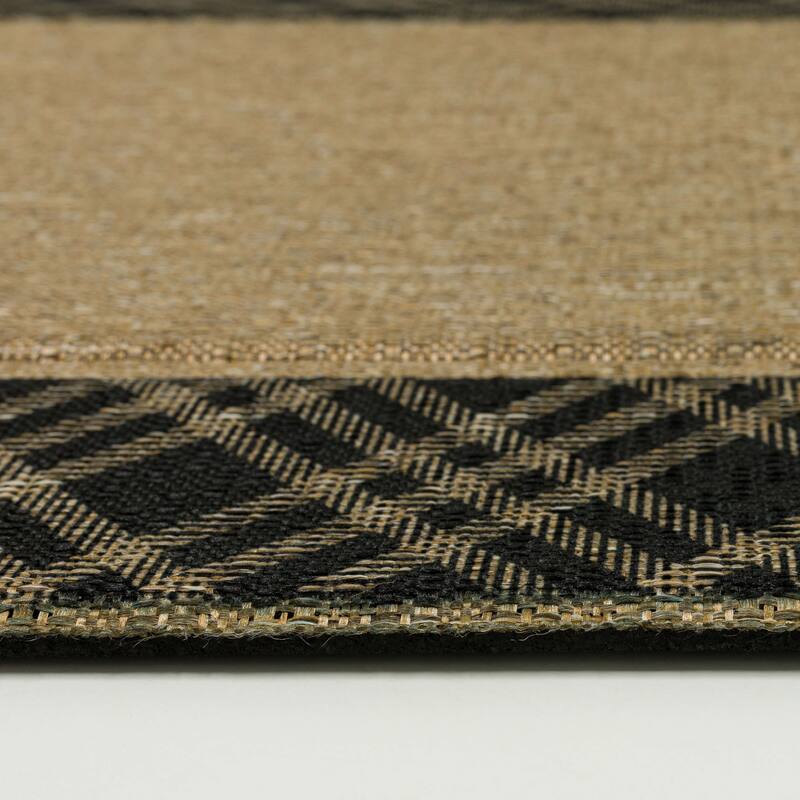 Mohawk Home Plaid Border Black/Stone 2' X 3' Door Mat