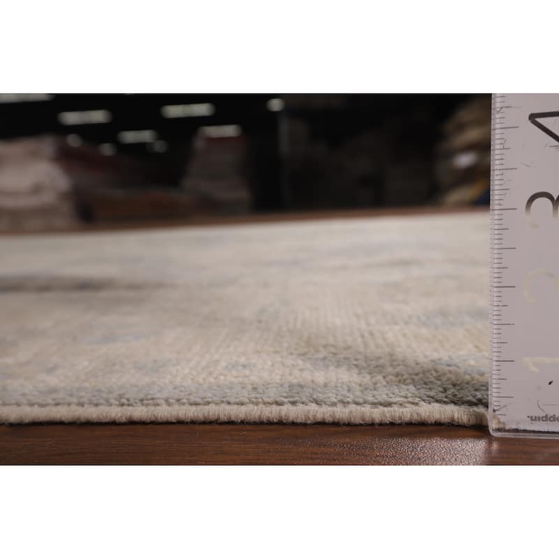 Vegetable Dye Grey Oushak Oriental Area Rug Hand-Knotted Wool Carpet - 6'2"x 9'2"