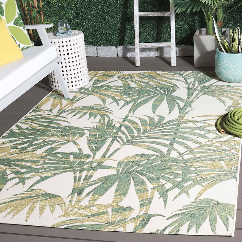 SAFAVIEH Barbados Hilderose Tropical Rug - 4' x 6' - Ivory/Green
