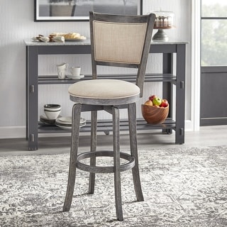 French Country 30-inch Grey Swivel Bar stool - Bed Bath & Beyond - 37249845