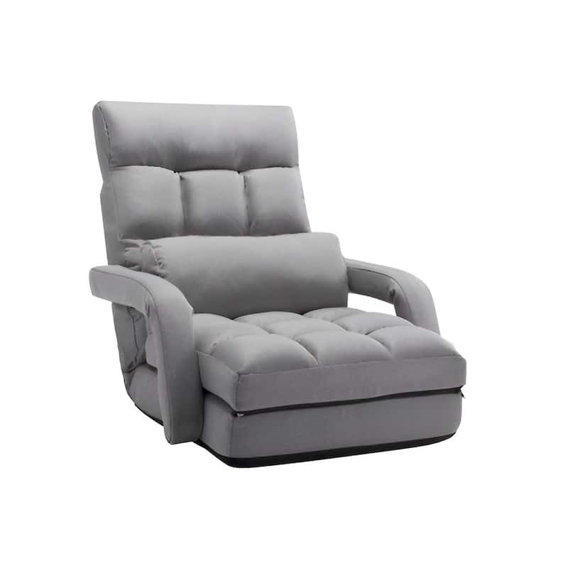 2-in-1 Foldable Floor Chair Bed with 5-Position Adjustable Backrest - 25.2" x 24" x 27.2"