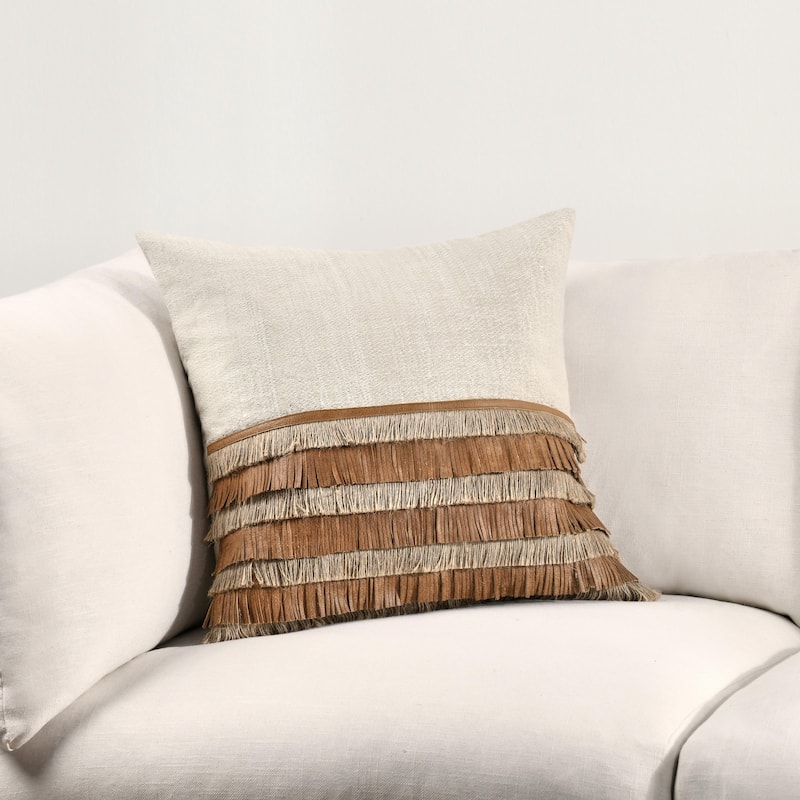 Villa by Classic Home Casa 20" Chestnut Cotton Throw Pillow