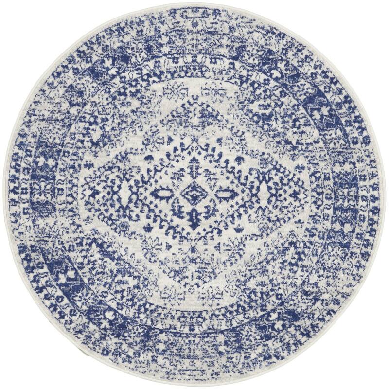 Power Loomed Distressed Geometric Modern Stain Resistant Area Rug - 60' X '60' X '0.39