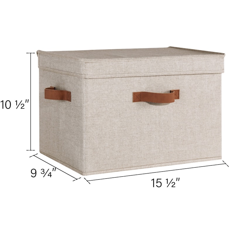 2-Pack Closet Storage Bin with Lid and Handle, Large Fabric Storage Box for Clothes, Towels, Toys, Shoes