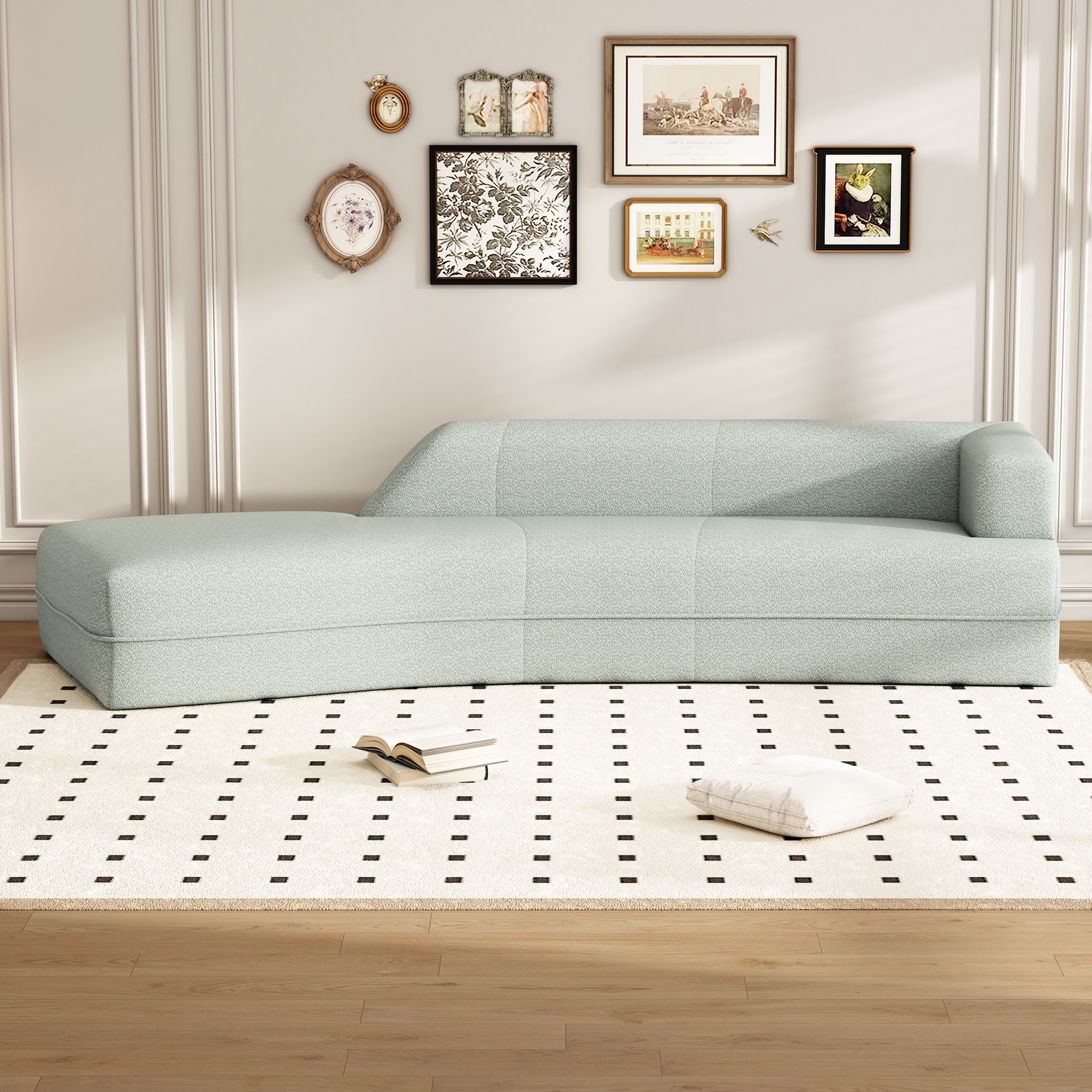 Curved chaise lounge indoor clearance
