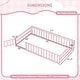 preview thumbnail 21 of 60, Costway Twin Size Floor Bed with Door & Fence with Safety Guardrails &