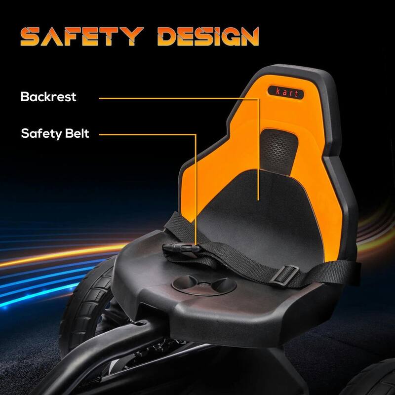 12V Electric Go Kart for Kids with Adjustable Speed, Orange