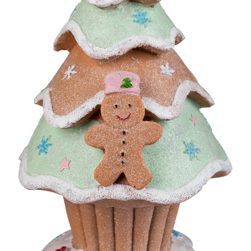 Gingerbread Cupcake Christmas Tree Decoration - 9.5"