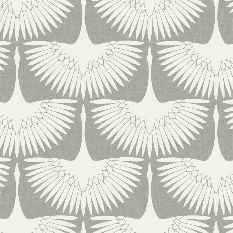 Tempaper Feather Flock by Genevieve Gorder Peel and Stick Wallpaper - 15 sq. ft. - Chalk