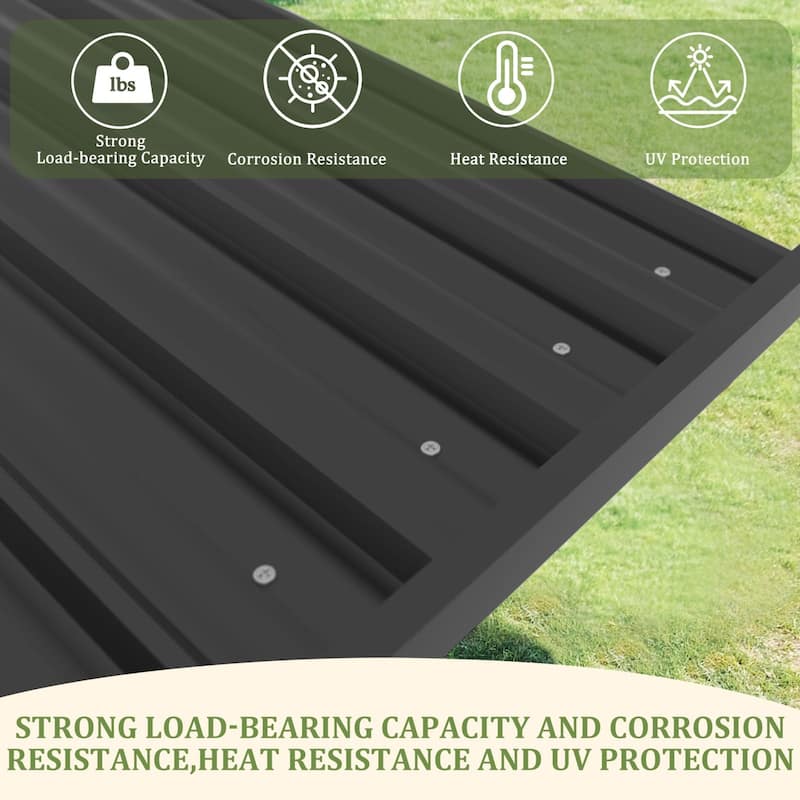 VEIKOUS Wood BBQ Grill Gazebo with Steel Roof for Patio Garden Backyard and Lawn