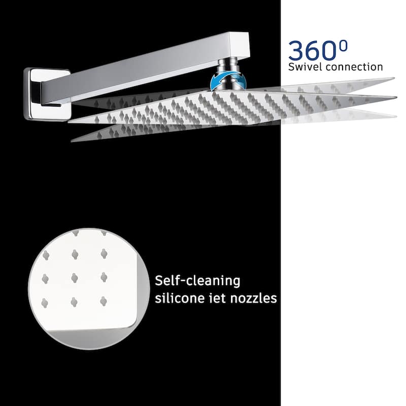 2 Function 10-inch Wall Mounted Dual Shower Heads Shower System With Sliding Rod Shower Hand