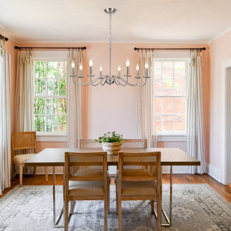 8-Light Farmhouse Candle Chandelier for Bedroom, Kitchen, Living Room and Foyer