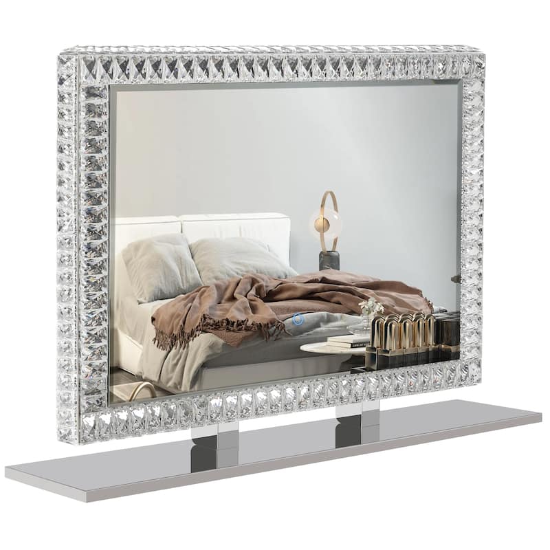 LED Crystal Mirror Light With Dimmable Lights for Living Room Kitchen Bedroom Dining Room