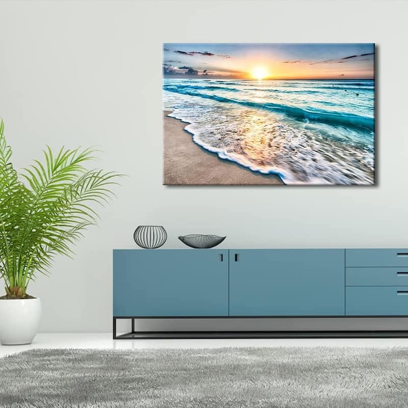 Sea Waves Large Canvas Prints Wall Art Ocean Beach Pictures