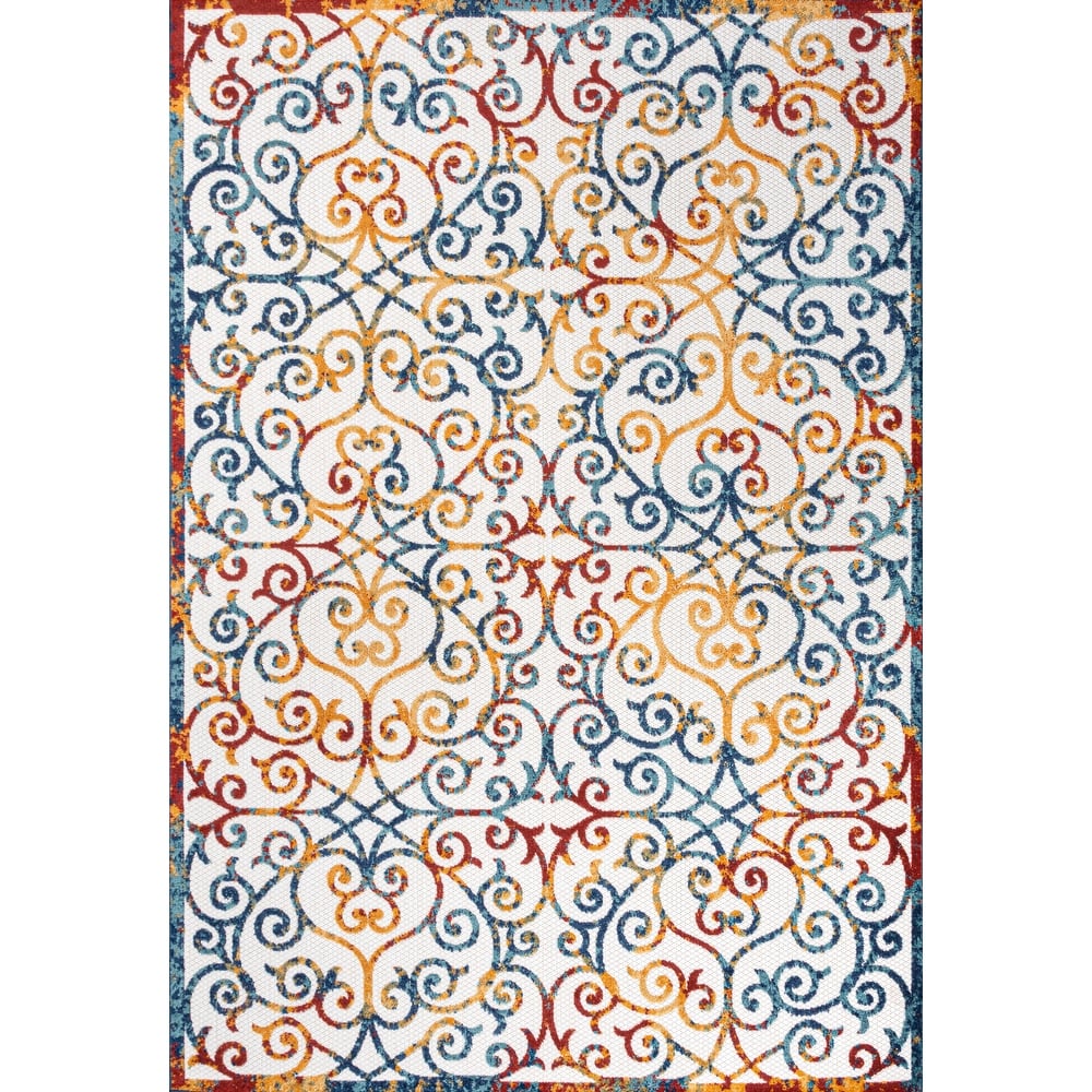 JONATHAN Y Cetara Scroll Trellis Indoor/Outdoor Area Rug