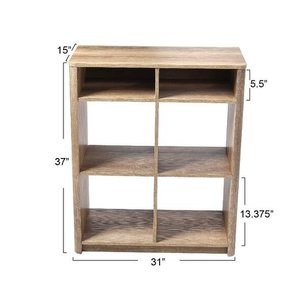 Console Table Shelf with 4 Square Cube Storage Compartments On Sale