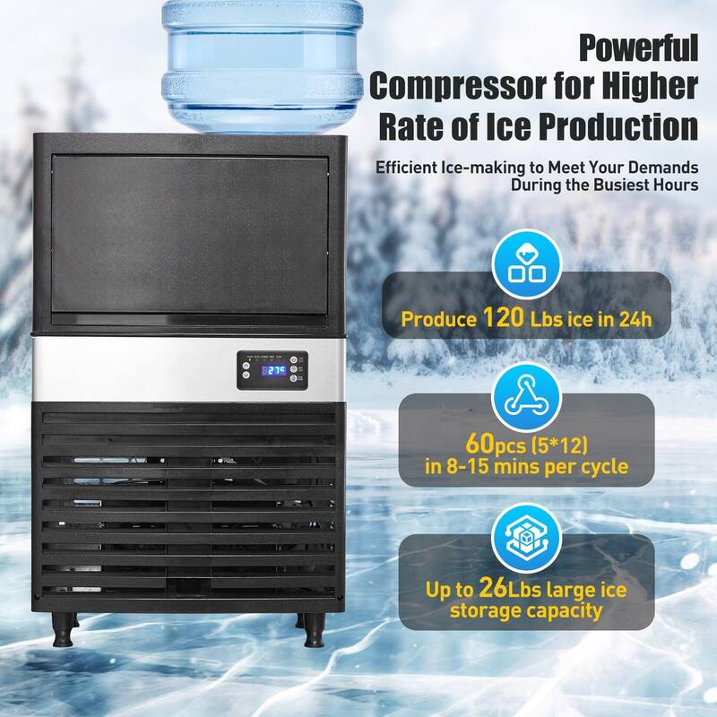 Commercial Ice Maker Machine with 2 Water Inlet Modes