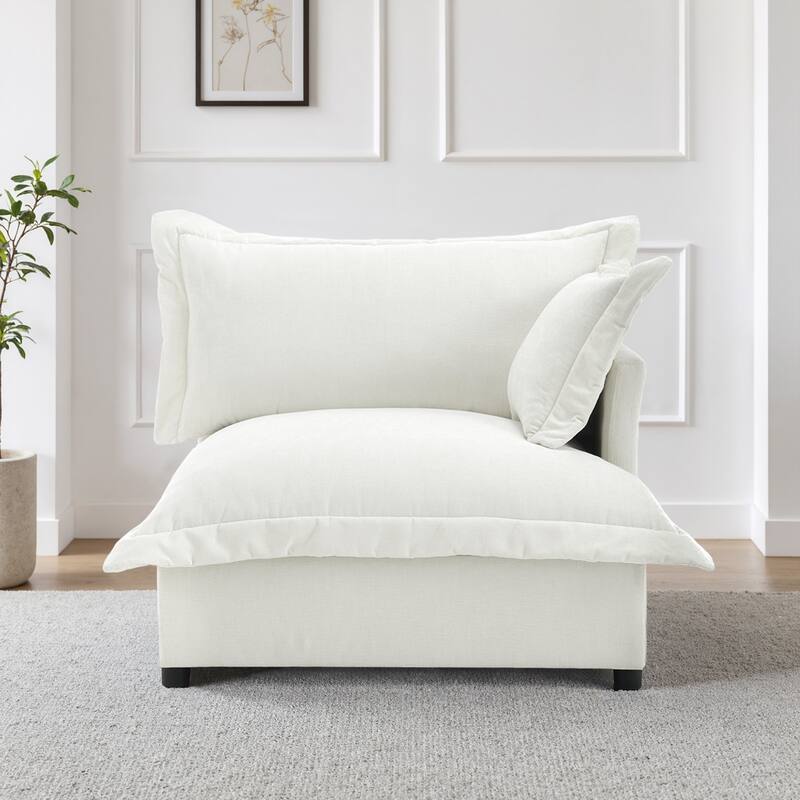 Upholstered Chenille Arm Club Chair Cloud corner cahir