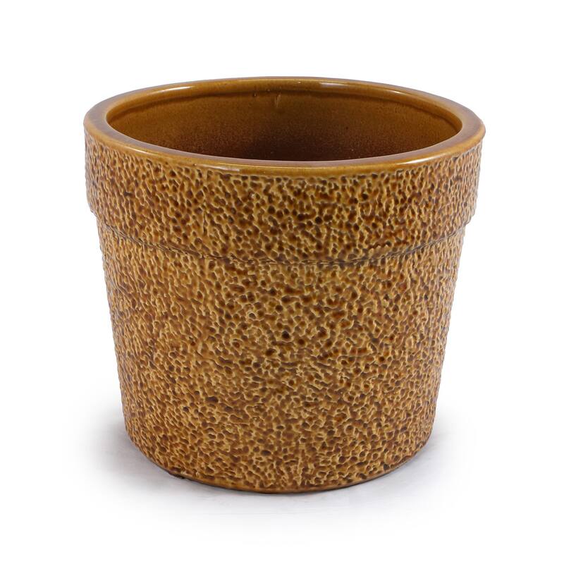 3pc Durable Ceramic Pots with Weatherproof Coating