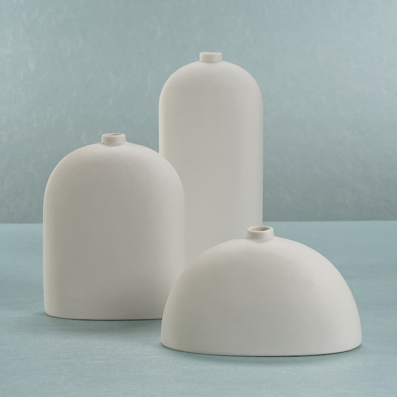 Lucca All-White Ceramic Vase