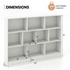 preview thumbnail 18 of 21, 41 inches Wooden Toy Storage Organizer with 10 Cubes for Classroom Daycare Nursery Kindergarten - 55" x 9.5" x 41" (L x W x H)