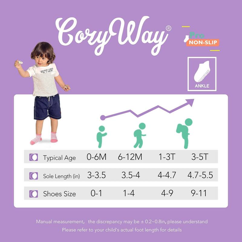 CozyWay Non-Slip Ankle Style Socks with Grippers, 12 Pack, Gray, 6-12 Months, Unisex