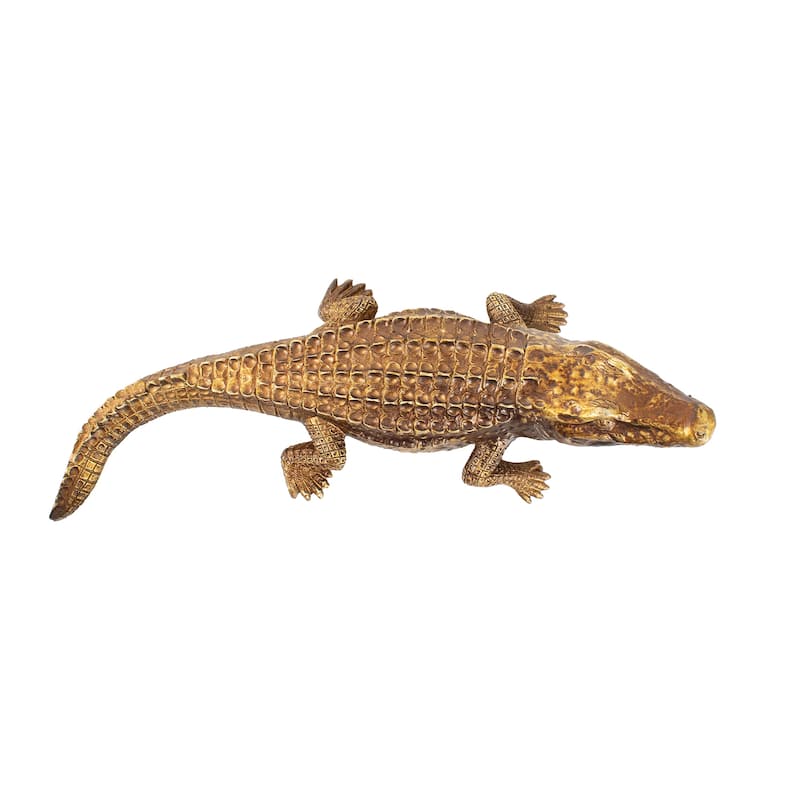 Allan Andrews Antiqued Gold Crocodile Sculpture