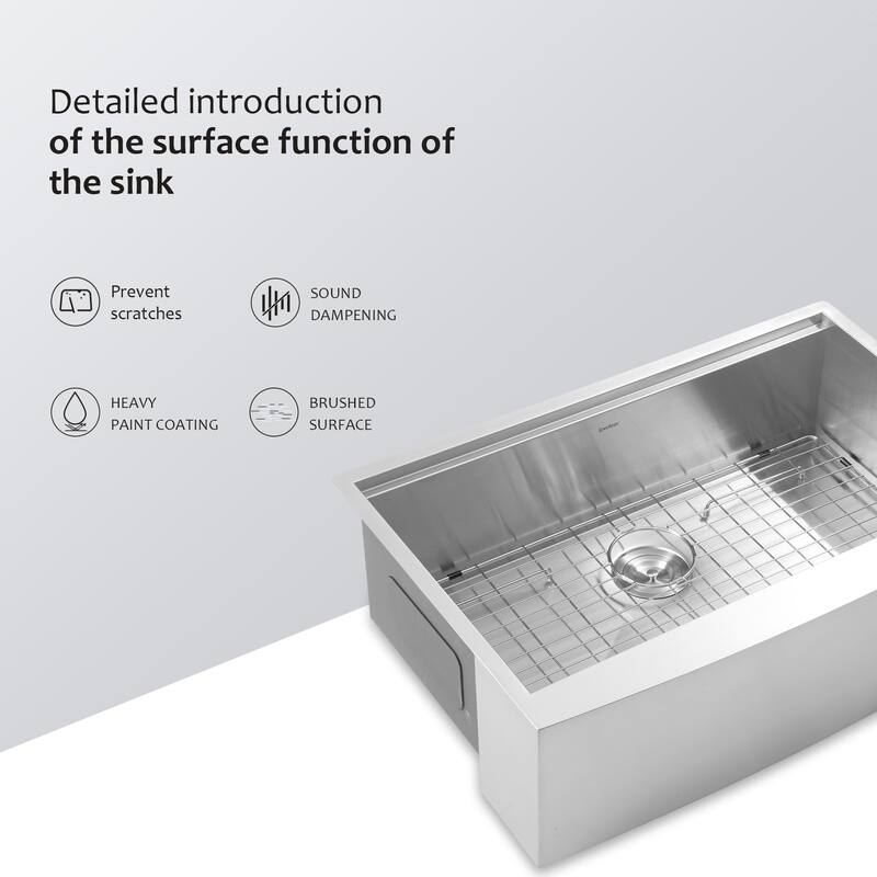 Farmhouse Sink Apron Front Ledge Workstation 16 Gauge Stainless Steel Single Bowl Luxury Kitchen Farm Sink