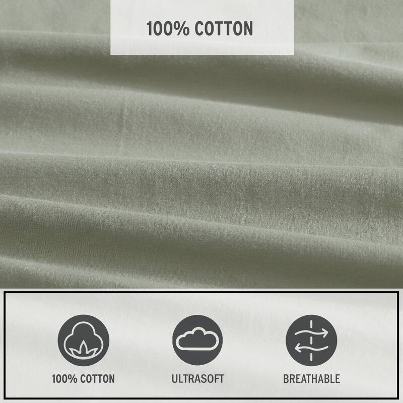 Eddie Bauer Brushed Percale Solid Cotton Sheet Set