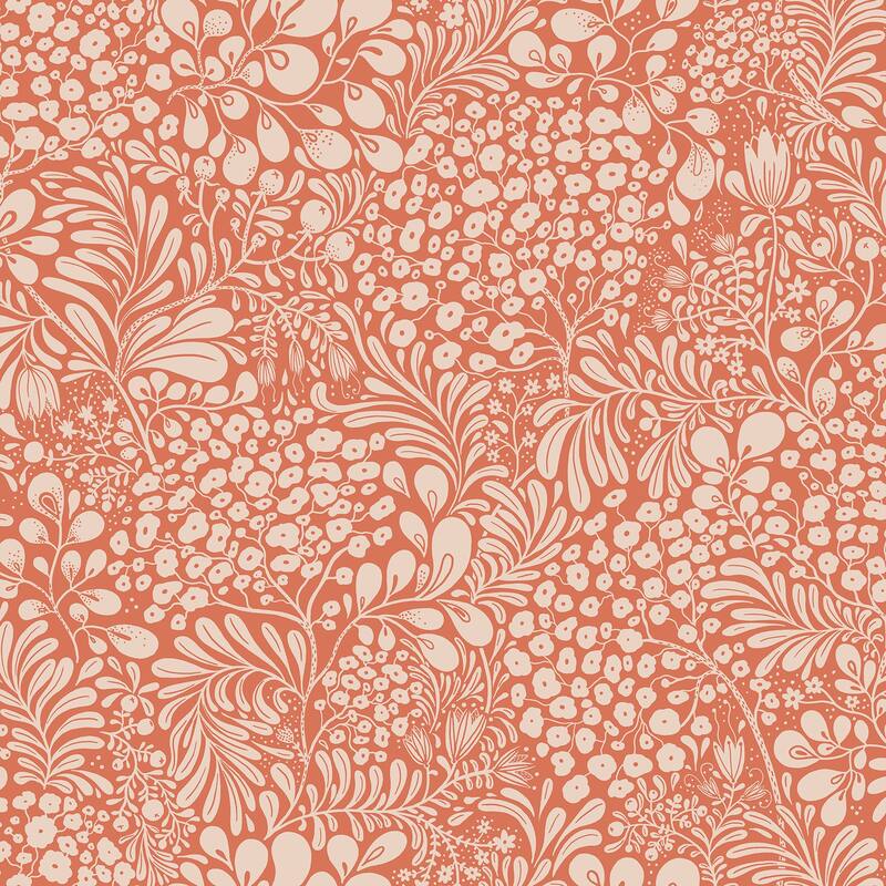 A-Street Prints Siv Red Botanical Wallpaper