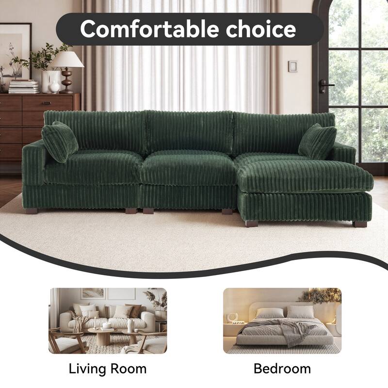 Oversized Plush Modular Sectional Sofa Couch with Ottoman