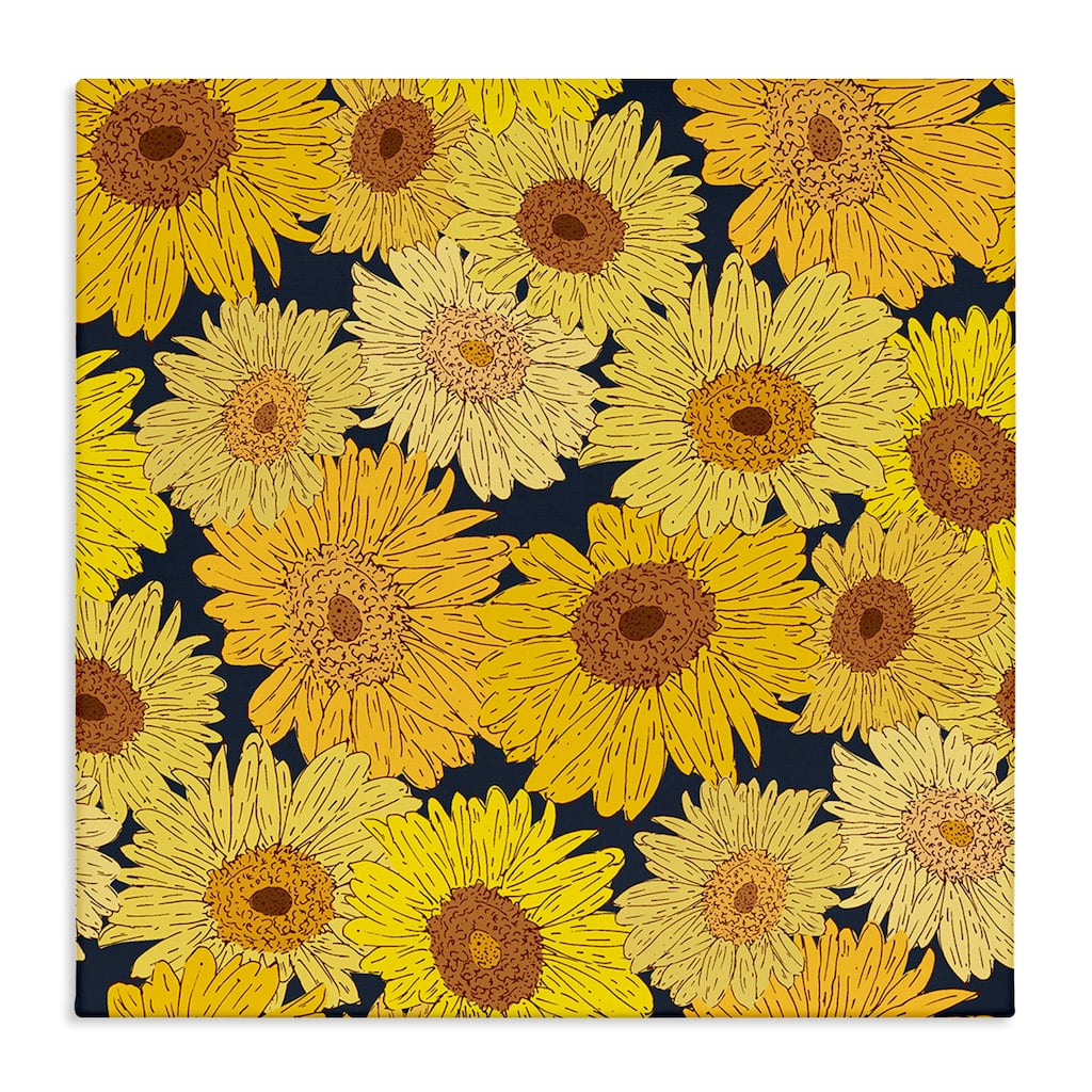 Stupell Charming Country Sunflowers Pattern Canvas Wall Art Design By Sazerelli Designs