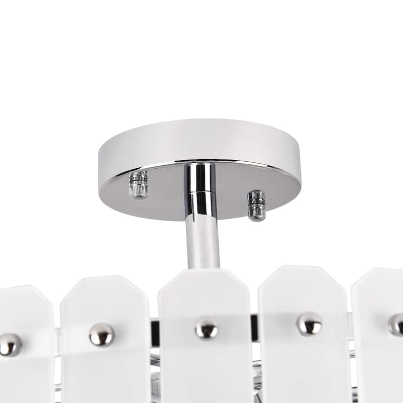 4 - Light Drum Semi Flush Mount - Chrome - N/A