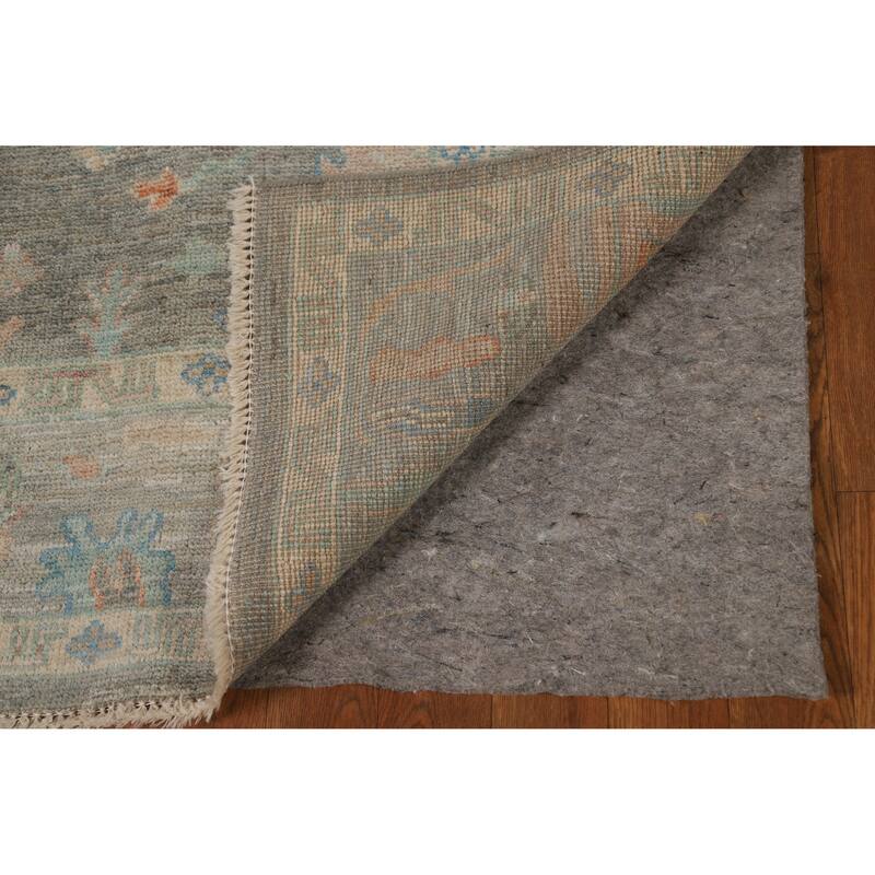 Hand Knotted Oriental 100% Wool Carpet Transitional All-Over Greys & Charcoal Oushak Area Rug - 6' 10'' X 5' 0''