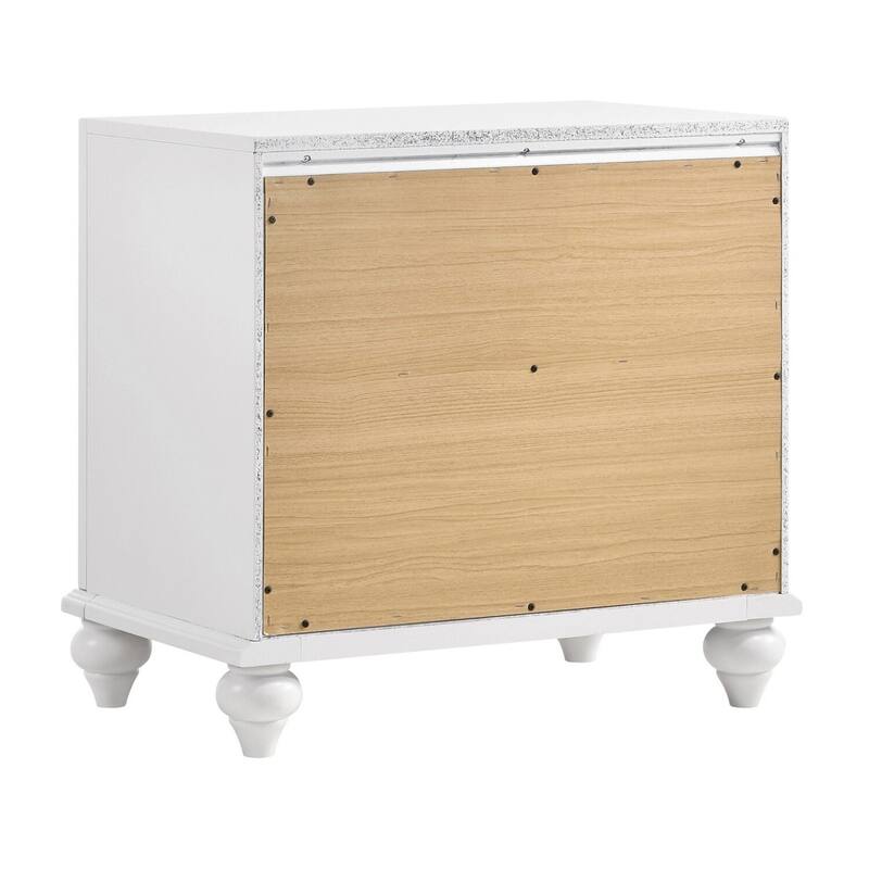 White 2 Drawer 25.25 in. W Nightstand with Sturdy Hardware and Ample Storage