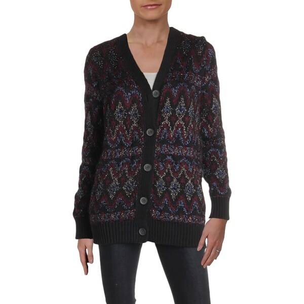 Lucky Brand Womens Cardigan Sweater Button-Down Mid-Length