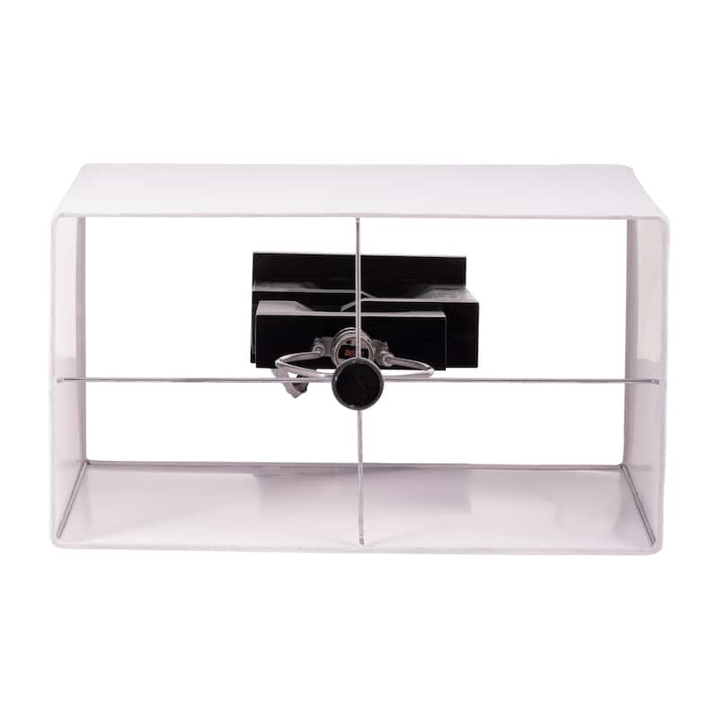 Sagebrook Home Modern Neutral Wood, 27"H Geometric Black Table Lamp - 18" x 10" x 27" - 18" x 10" x 27"