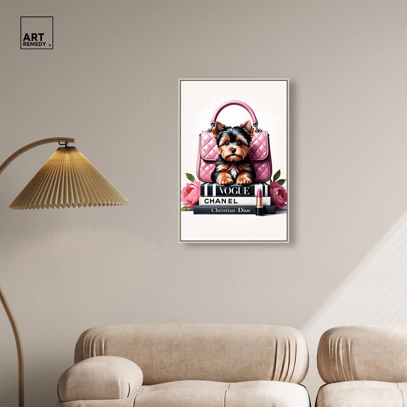 Fashionable Yorkie Canvas by Art Remedy