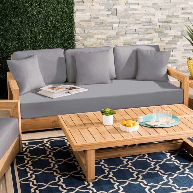 SAFAVIEH Couture Montford Teak 3-Seat Bench Casing (Cover Only) - 72Wx29Dx1H