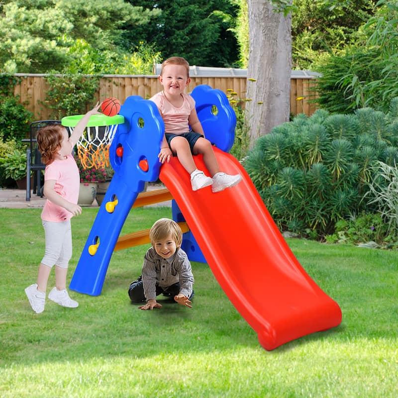 Sturdy Plastic Toddler Slide Freestanding Climber Slide Playset