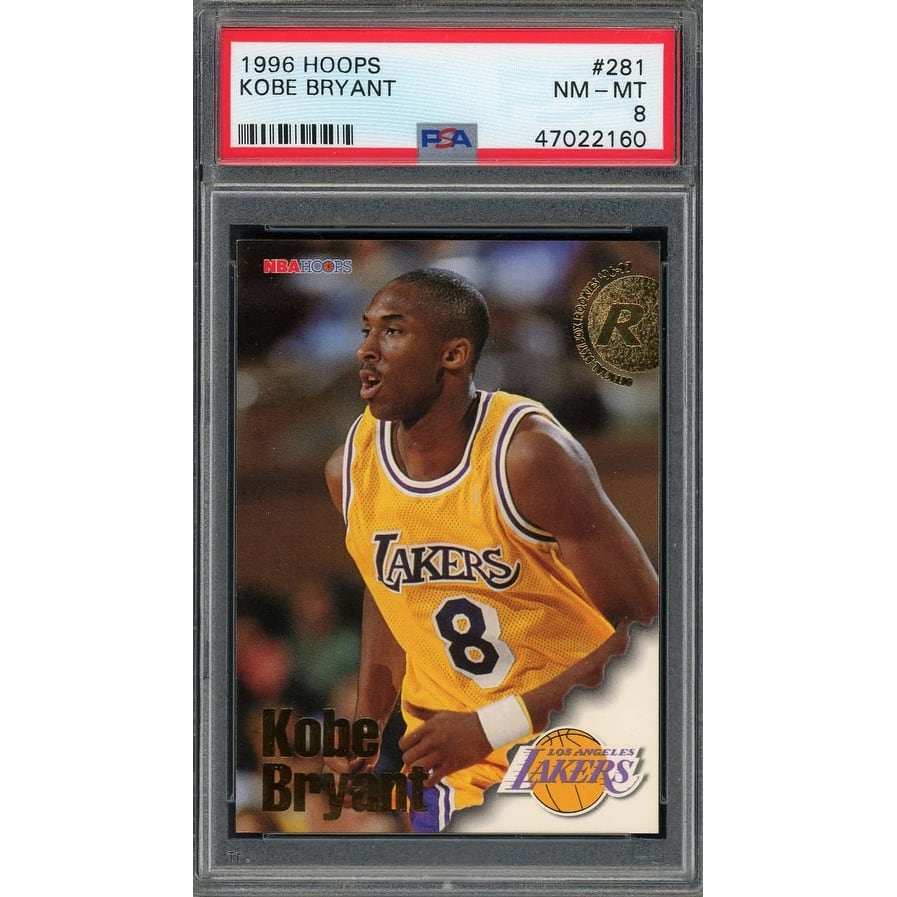 Kobe Bryant 1996 Hoops Rookie Basketball Card RC #281 Graded PSA 8 - 8'6" x 11'6"