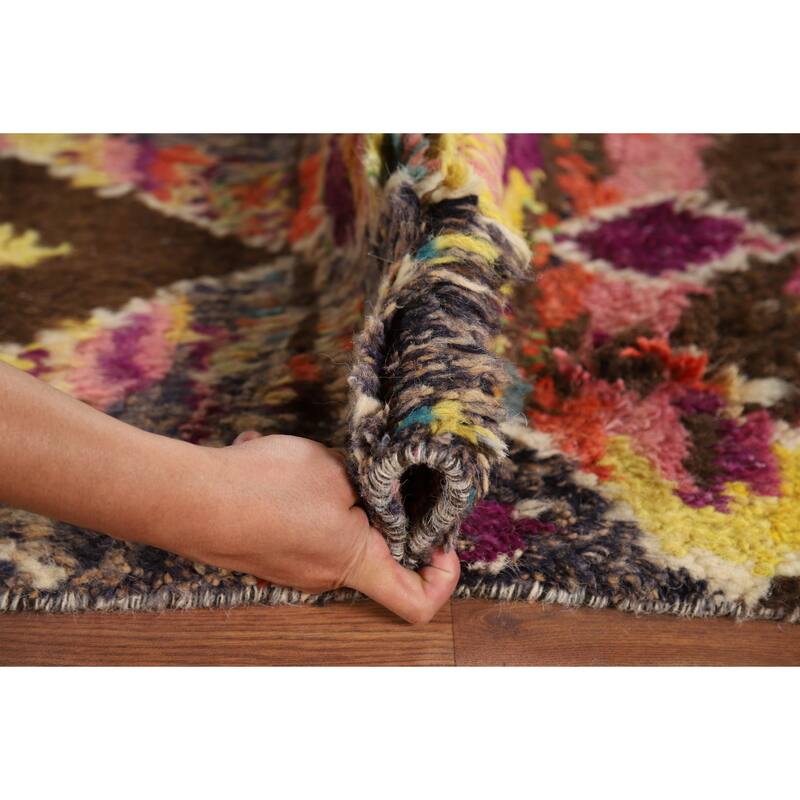 Plush Moroccan Oriental Area Rug Handmade Tribal Wool Carpet - 5'10" x 9'9"