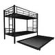preview thumbnail 5 of 3, Heavy-duty Sturdy Metal Twin over Full Bunk Bed with Trundle and Safety Guardrail(78"x41")