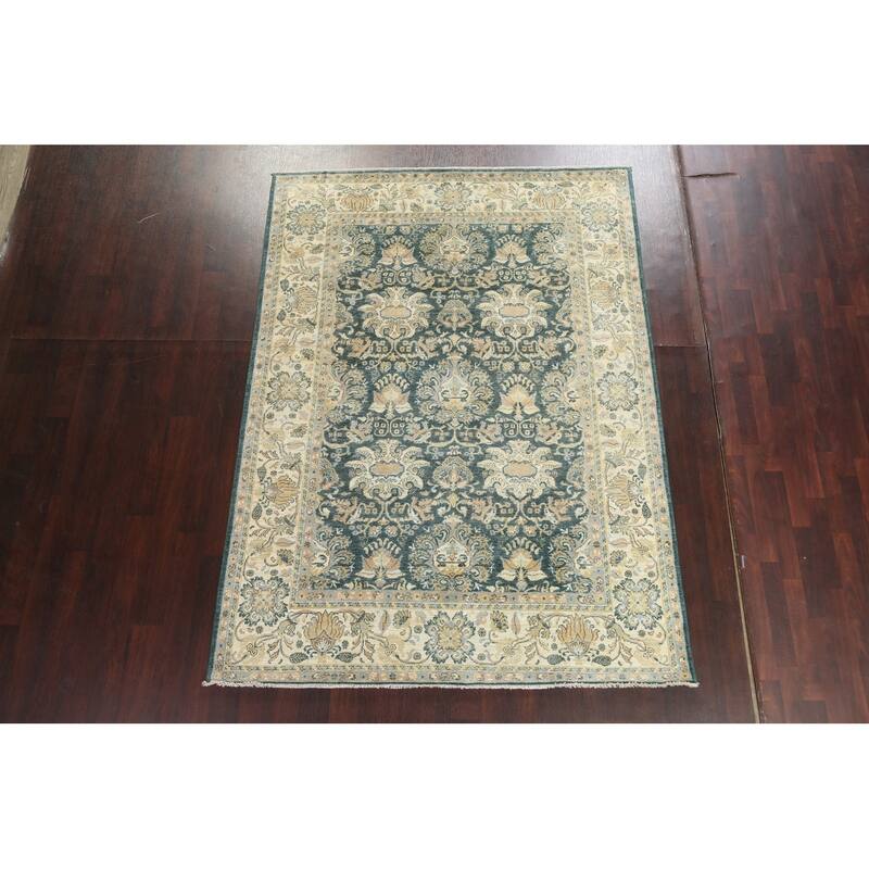 Vegetable Dye Traditional Floral Ziegler Wool Area Rug Hand-knotted - 6'7" x 9'0"