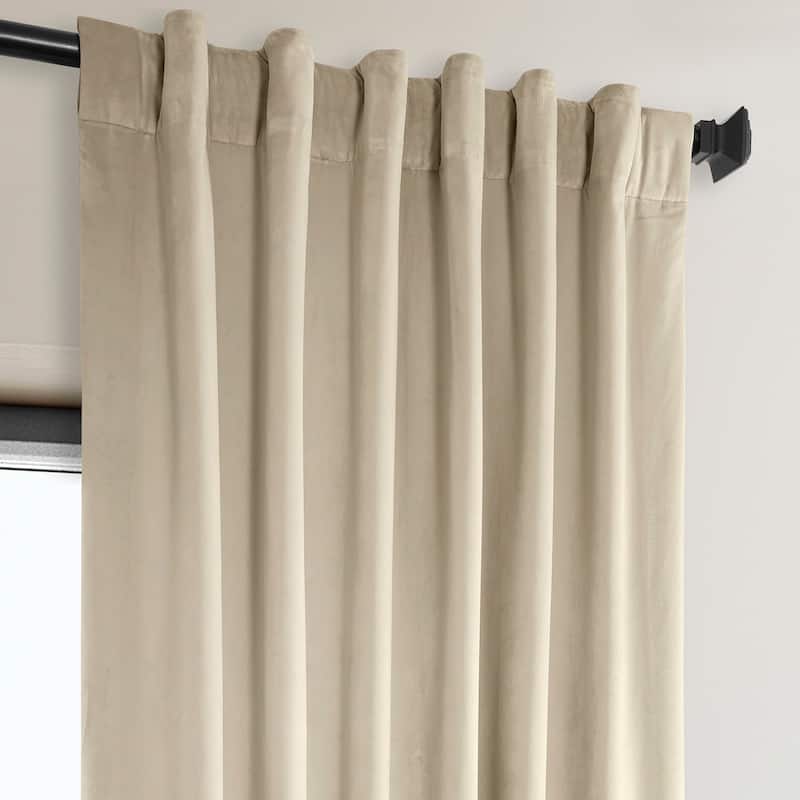 Exclusive Fabrics Signature Plush Velvet Hotel Blackout Curtains (1 Panel) - Luxury Soft Drapery for Light Control & Elegance