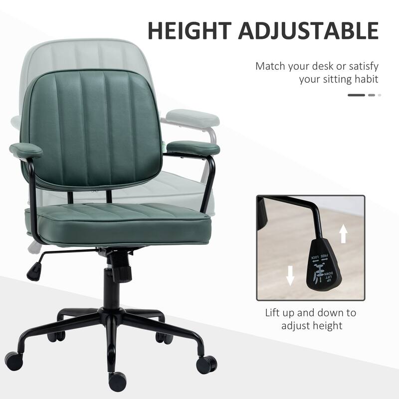 Home Office Chair with Swivel Wheels, Adjustable Height Computer Desk Chair, Microfiber Armchair with Tilt Function - N/A