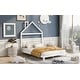 preview thumbnail 11 of 39, Full Size Wood Platform Bed with House-shaped Headboard for Kids, Boys and Girls